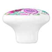 Lila-rosa-helle Farbgebung Modernes Blumenmuster Keramikknauf (Seitenansicht)