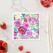 Lila-rosa-helle Farbgebung Modernes Blumenmuster Serviette (Beispiel)