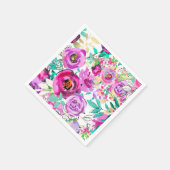 Lila-rosa-helle Farbgebung Modernes Blumenmuster Serviette (Ecke)