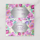 Lila rosa helle, moderne Blumensitze Platzkarte (Außenseite Aufgefaltet)