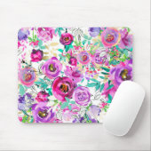 Lila Rosa Helle Moderne Florale Shabby Chic Mousepad (Mit Mouse)