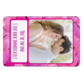 Lila rosa Herz-Text Zurück Flexibles Magnet Foto (Horizontal)