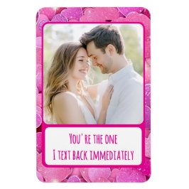 Lila rosa Herz-Text Zurück Flexibles Magnet Foto