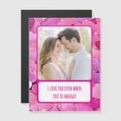 Lila rosa Herz, wenn man böse Fotokarte ist Magnetkarte (Vorne/Hinten)