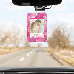 Lila rosa Herzen I Text sofort zurück Autolufterfrischer
