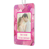 Lila rosa Herzen I Text sofort zurück Autolufterfrischer (Links)