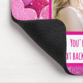 Lila rosa Herzen I Text sofort zurück Mousepad (Ecke)