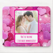 Lila rosa Herzen I Text sofort zurück Mousepad (Vorne)