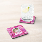 Lila rosa Herzen meine Freunde teilen Getränkeuntersetzer (Rechte Seite)