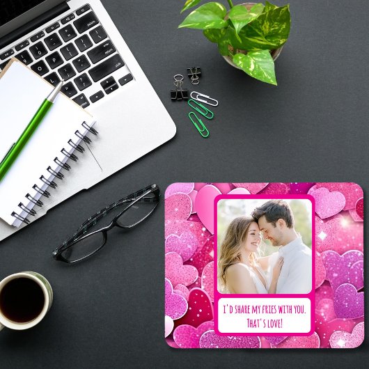 Lila rosa Herzen meine Freunde teilen Mousepad