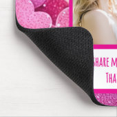 Lila rosa Herzen meine Freunde teilen Mousepad (Ecke)