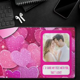 Lila rosa Herzen meine Freunde teilen Schreibtischunterlage