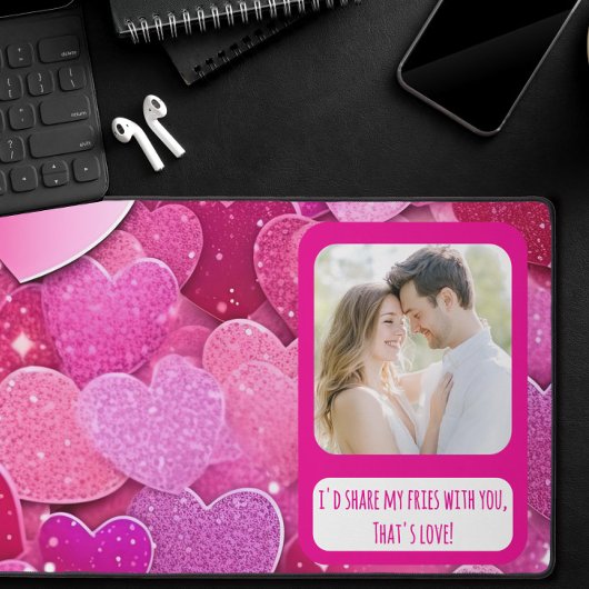 Lila rosa Herzen meine Freunde teilen Schreibtischunterlage