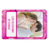 Lila rosa Herzen Sie sind zornig flexibles Foto Magnet (Horizontal)