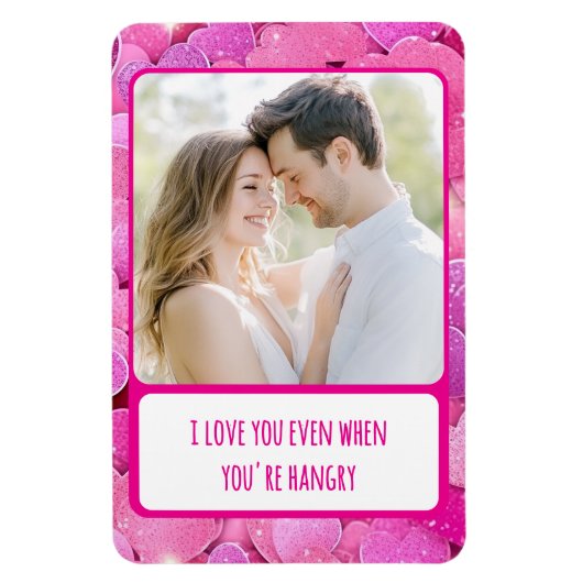 Lila rosa Herzen Sie sind zornig flexibles Foto Magnet (Vertikal)