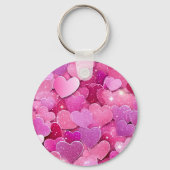 Lila rosa Herzen, wenn du zornig bist Schlüsselanhänger (Rückseite)