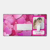 Lila rosa Herzen, wenn du zornig bist Schreibtischunterlage (Tastatur & Maus)