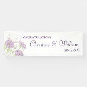 Lila rosa Hochzeit Banner