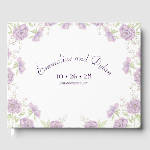 Lila rosa Hochzeit Gästebuch