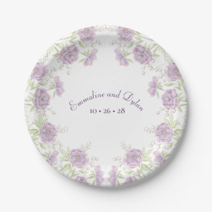 Lila rosa Hochzeit Pappteller