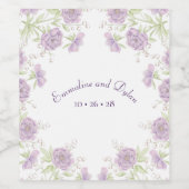 Lila rosa Hochzeit Weinetikett (Einzelnes Label)