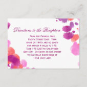 Lila rosa Hochzeitskarten mit Wasserfarbe Begleitkarte (Rückseite)