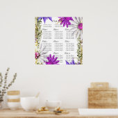 Lila rosa Hochzeitskarten Poster (Küche)