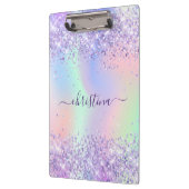 Lila rosa holografischer Name Klemmbrett (Links)