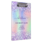 Lila rosa holografisches Geschäft Klemmbrett (Rechts)