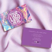 Lila-Rosa-Holograph-Glitzer Confetti-Logo Visitenkarte