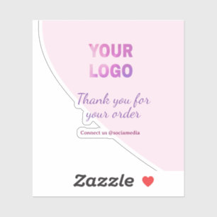 Lila Rosa Ihr Logo mit uns Social Media verbinden Aufkleber