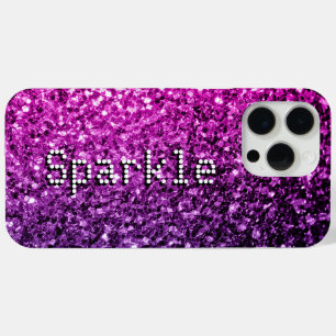 Lila rosa Imitate Glitzer Glitzern Ihr Text Case-Mate iPhone Hülle