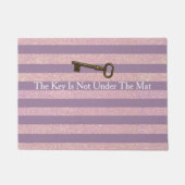 Lila rosa Imitate Glitzer Streifen Funny Glam Fußmatte (Vorderseite)