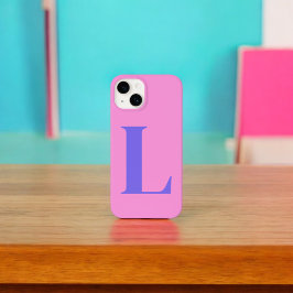Lila-rosa Initial-Personalisiert-Monogramm-Design Case-Mate iPhone 14 Hülle