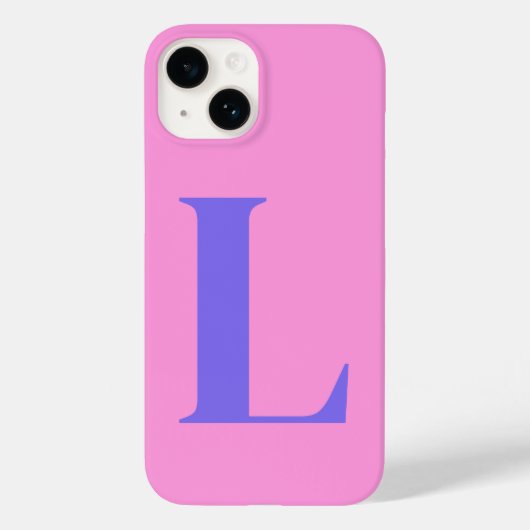Lila-rosa Initial-Personalisiert-Monogramm-Design Case-Mate iPhone Hülle (Rückseite)
