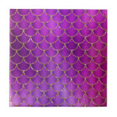 Lila rosa Iridescent Mermaid Scales-Muster Fliese (Vorderseite)