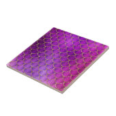 Lila rosa Iridescent Mermaid Scales-Muster Fliese (Seite)