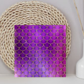 Lila rosa Iridescent Mermaid Scales-Muster Fliese