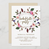 lila rosa Junggeselinnen-Abschied lädt ein Einladung (Vorne/Hinten)