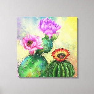 Lila Rosa Kaktus Blume Migne Malerei Kunst Leinwanddruck