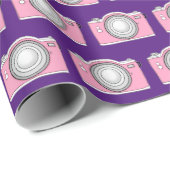 lila rosa Kameras Geschenkpapier (Rolleneckpunkt)