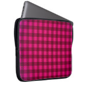Lila rosa karierte Kohlefaser gemustert Laptopschutzhülle (Vorne Rechts)