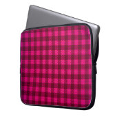 Lila rosa karierte Kohlefaser gemustert Laptopschutzhülle (Vorderseite Links)