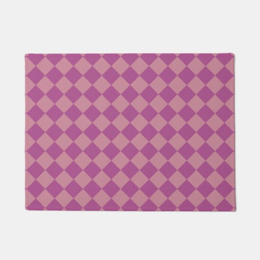 Lila Rosa Karo-Diamant-Muster Fußmatte (Vorderseite)