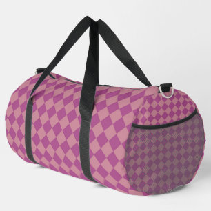 Lila Rosa Karo-Diamant-Muster groß Duffle Bag