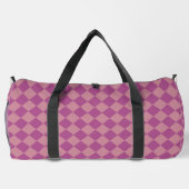 Lila Rosa Karo-Diamant-Muster groß Duffle Bag (Rückseite)