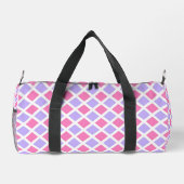 Lila Rosa Karo Diamant Muster Klein Duffle Bag (Rückseite)