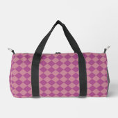 Lila Rosa Karo-Diamant-Muster Klein Duffle Bag (Vorderseite)