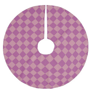 Lila Rosa Karo-Diamant-Muster Polyester Weihnachtsbaumdecke