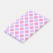 Lila Rosa Karo-Diamant-Muster Post-it Klebezettel (angewinkelt)